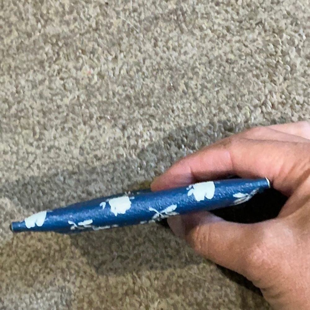 Coach Navy Floral Card Holder - Picture 6 of 8